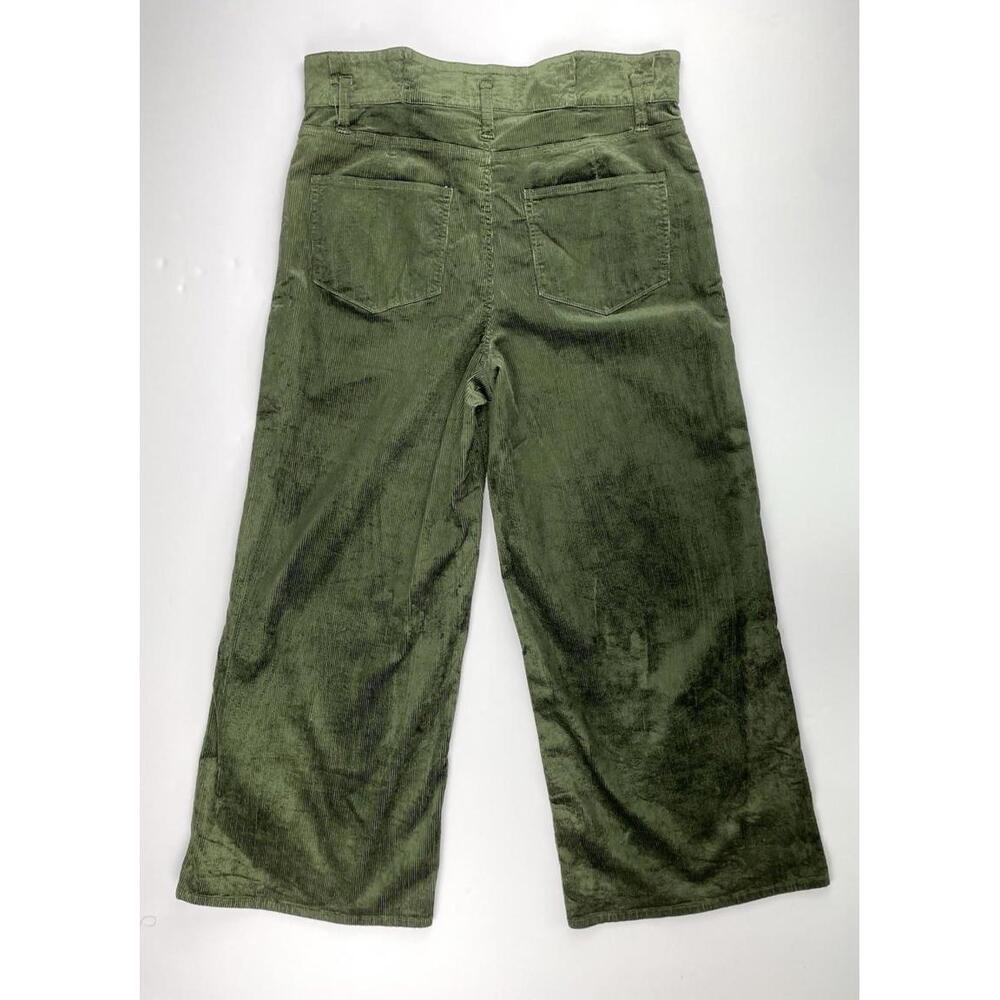 Anthropologie Paige Sutton Ultra High-Rise Corduroy Pants Olive Green Women's 28 - Picture 3 of 10